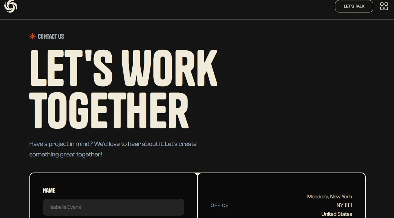 Banyan Studio template — Contact view
