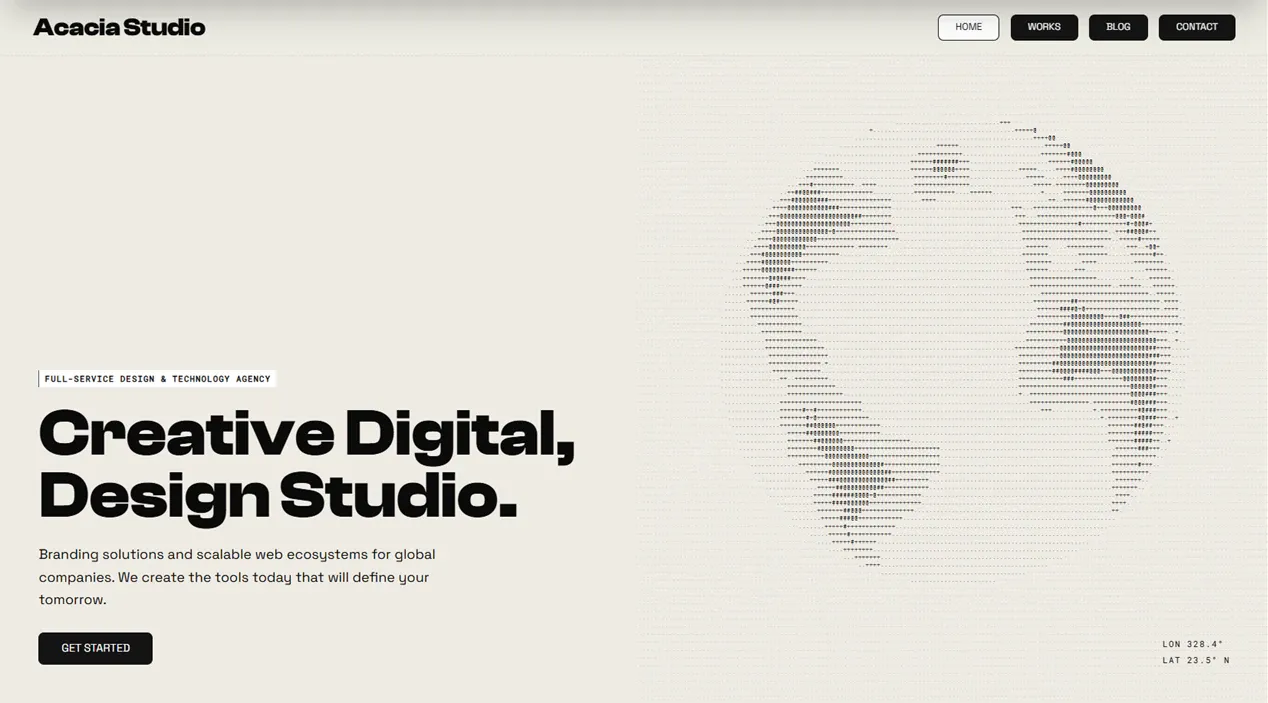 Acacia Studio template — Home view