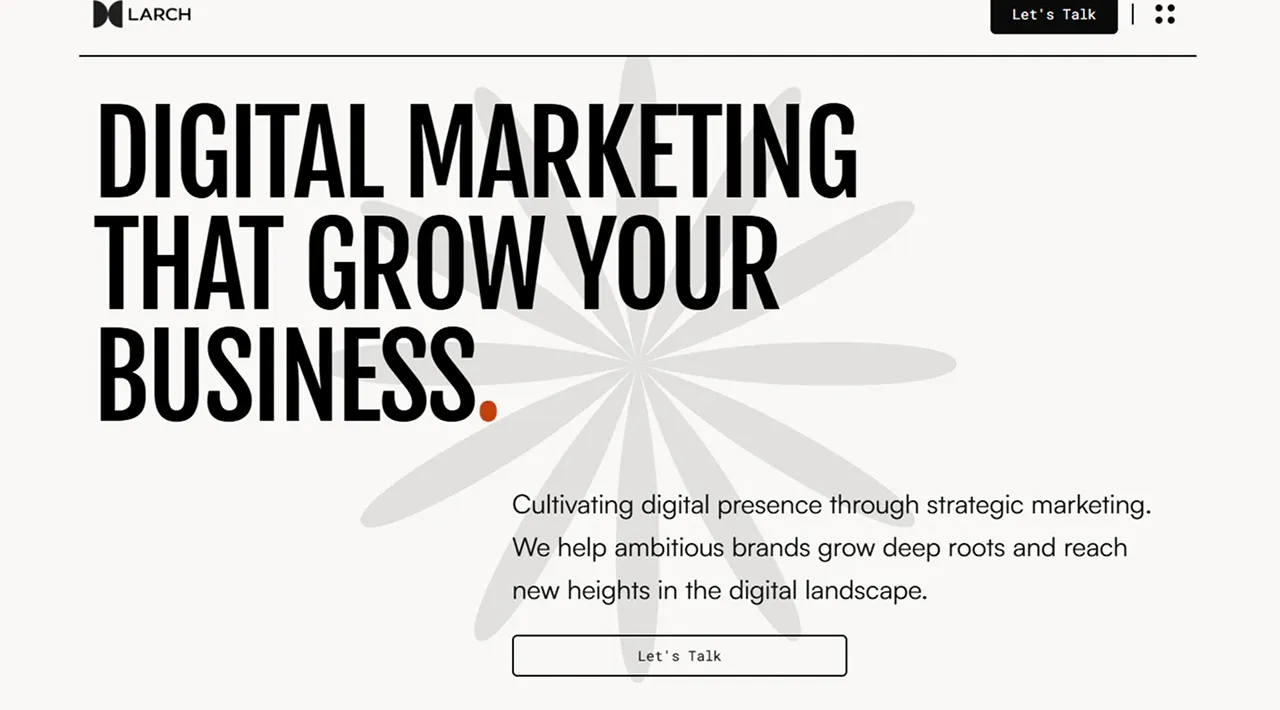 Larch Agency template — Home view