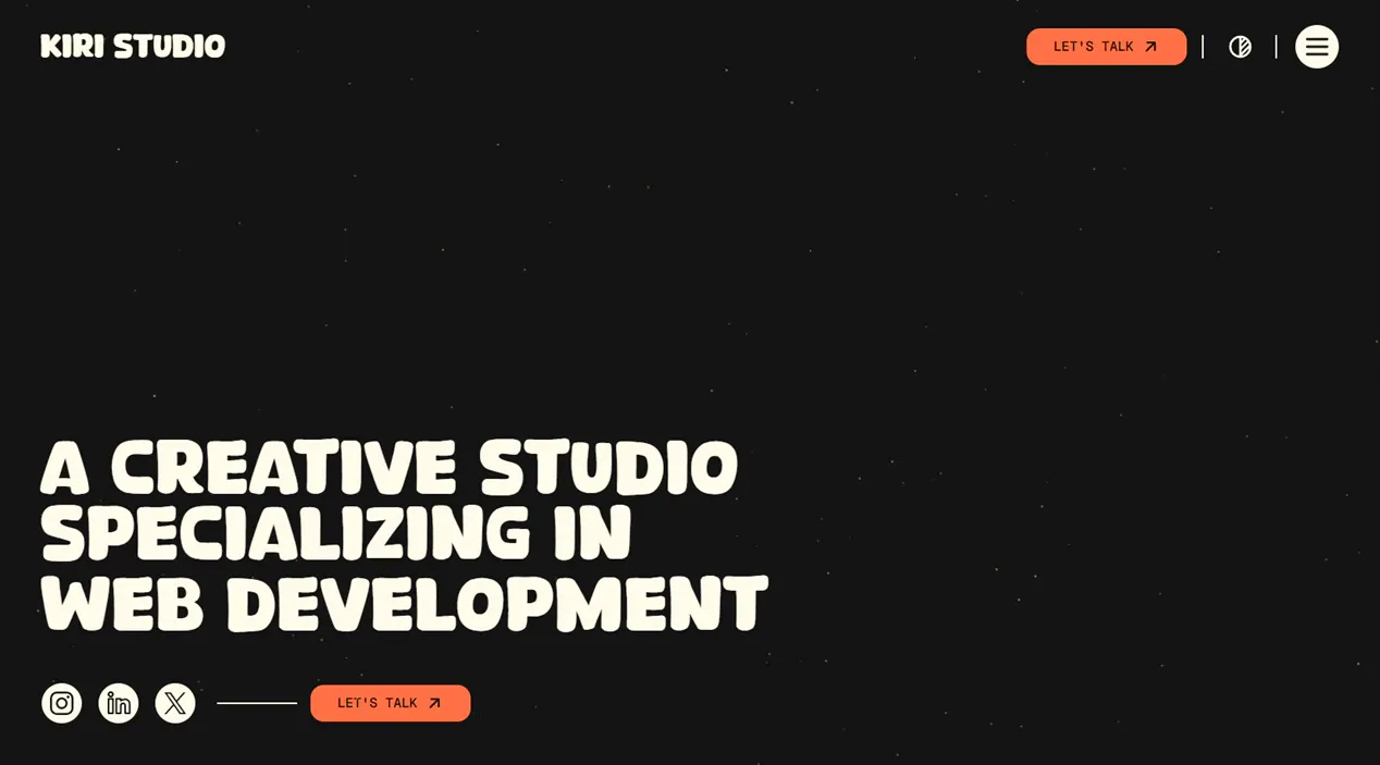 Kiri Studio template — Home view