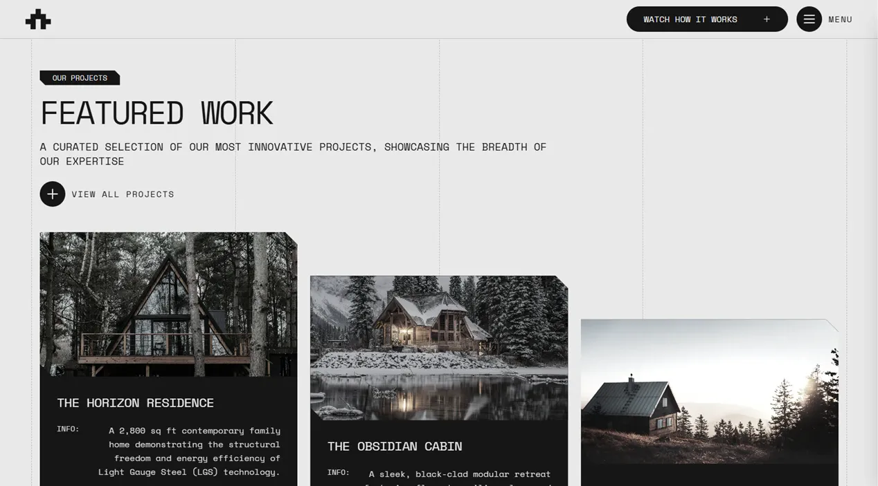 Bark Architecture template — Featured projects view