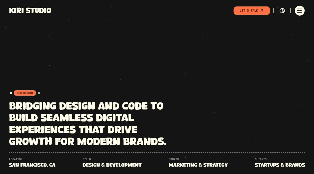 Kiri Studio template — Studio view