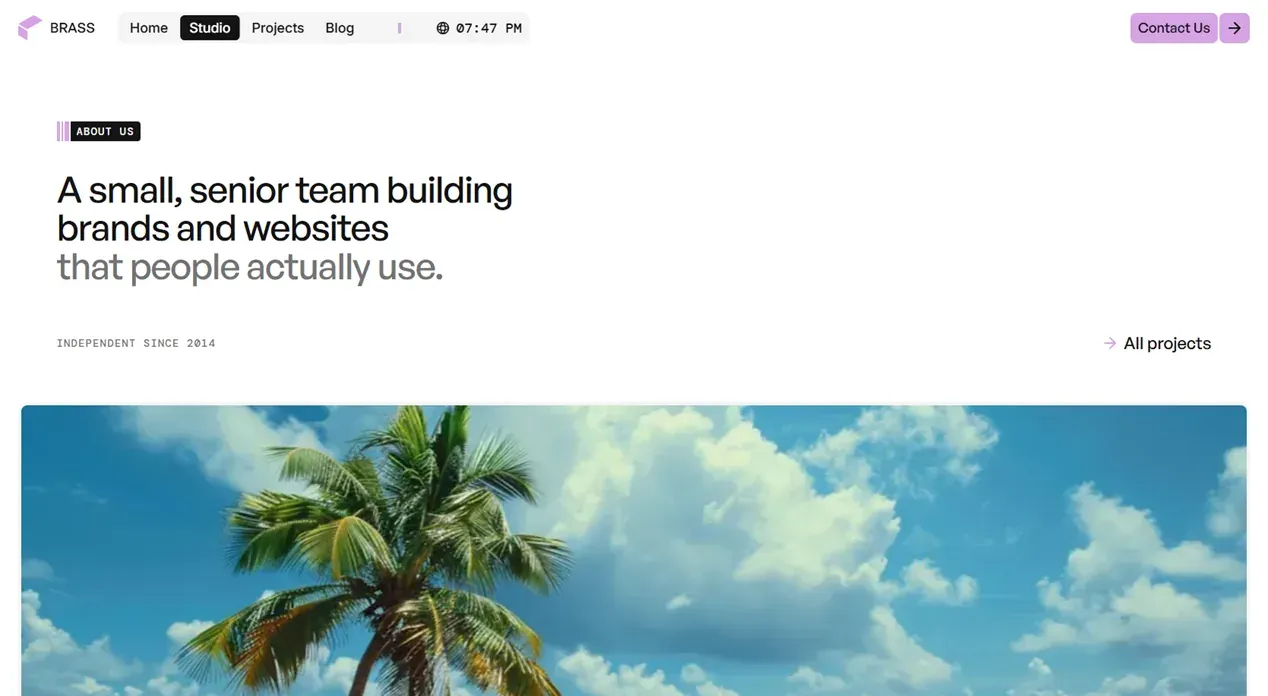 Brass Studio template — Studio view