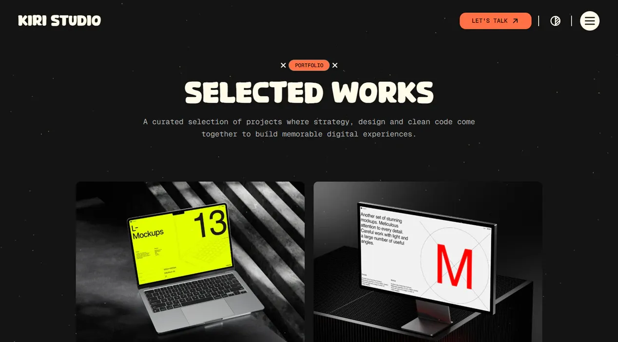 Kiri Studio template — Works view